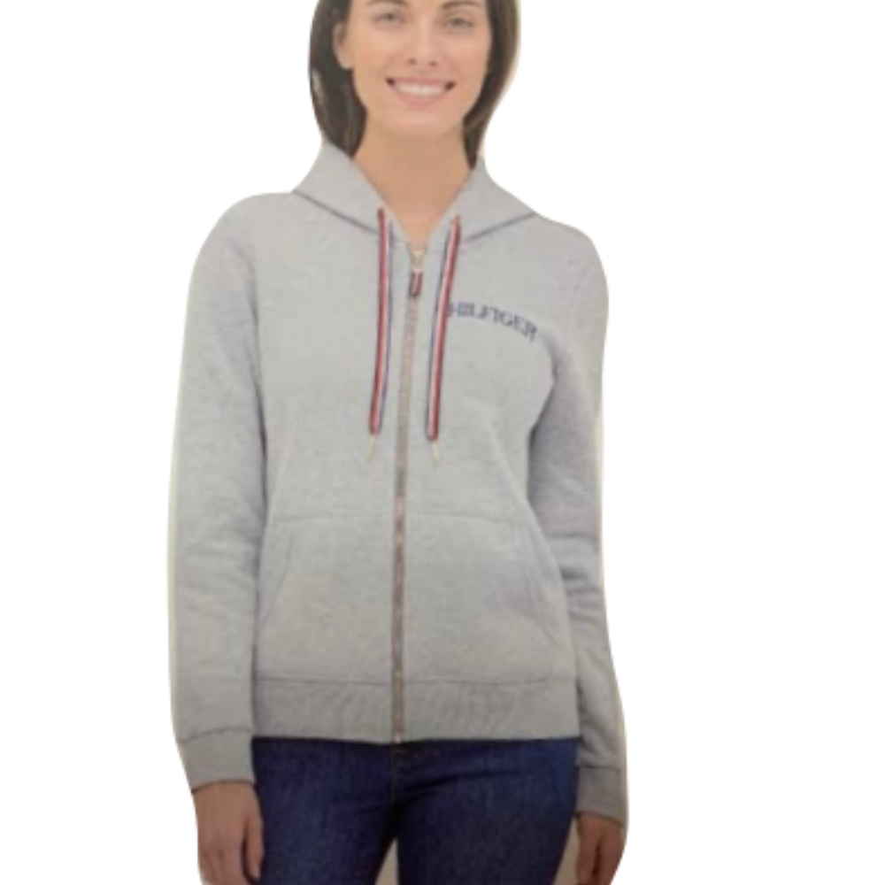 NWT Tommy Hilfiger Jersey Fleece Zip Up Hoodie - Picture 2 of 3